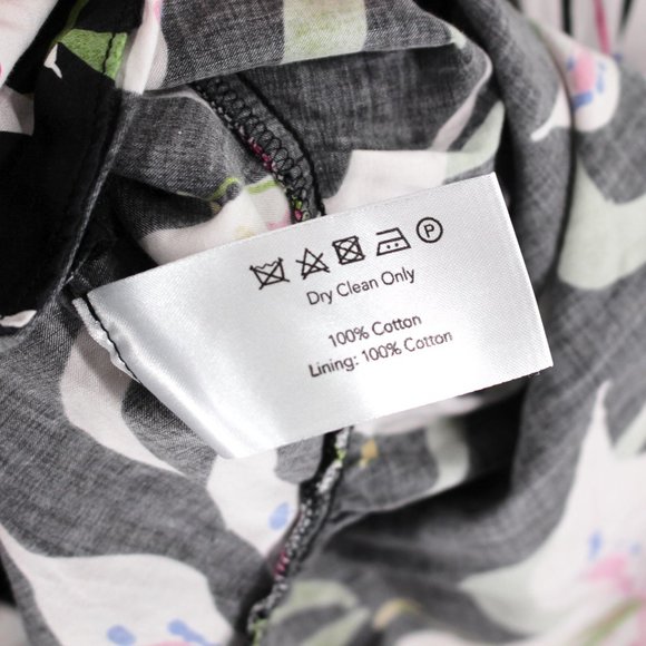 Borgo De Nor Anita Mini Dress Black Multicolor Lilly Print Ruffle Hem Belted 12 - Picture 9 of 9